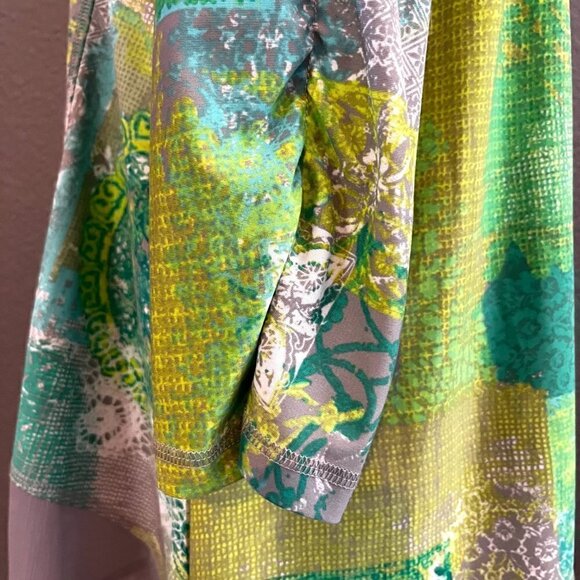 MULTIPLES MISS LIMEZINNA Multi Greens & Gray Tunic Bead & Chiffon Details NWT XL - Picture 8 of 16